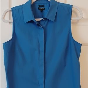 Sleeveless button down dress shirt